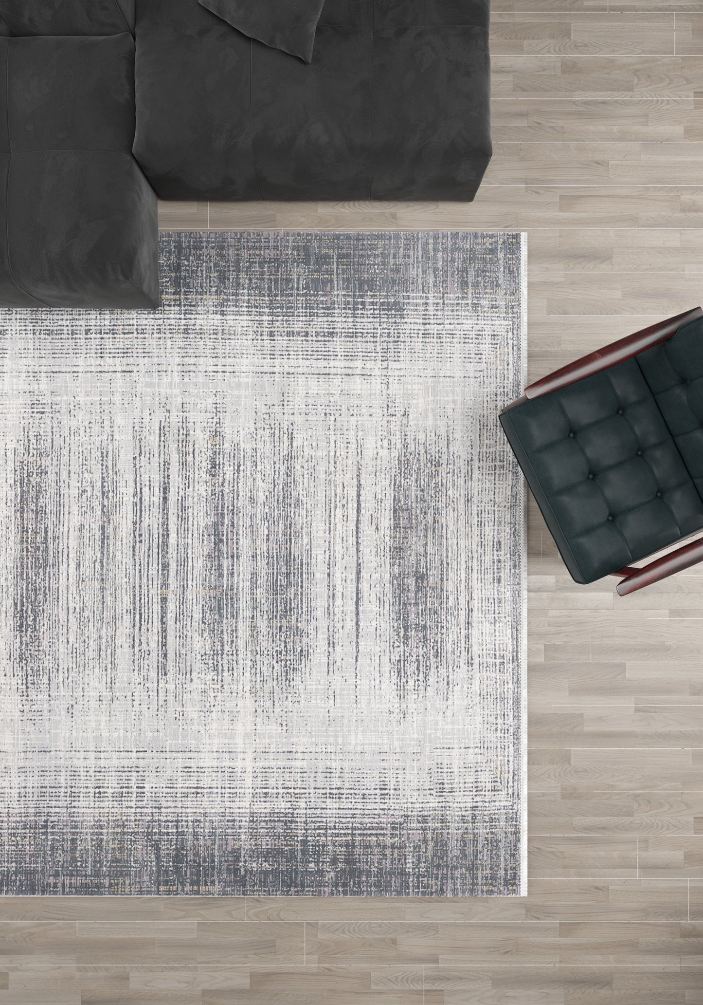 Monochrome Marvel Distressed Rug - M545A