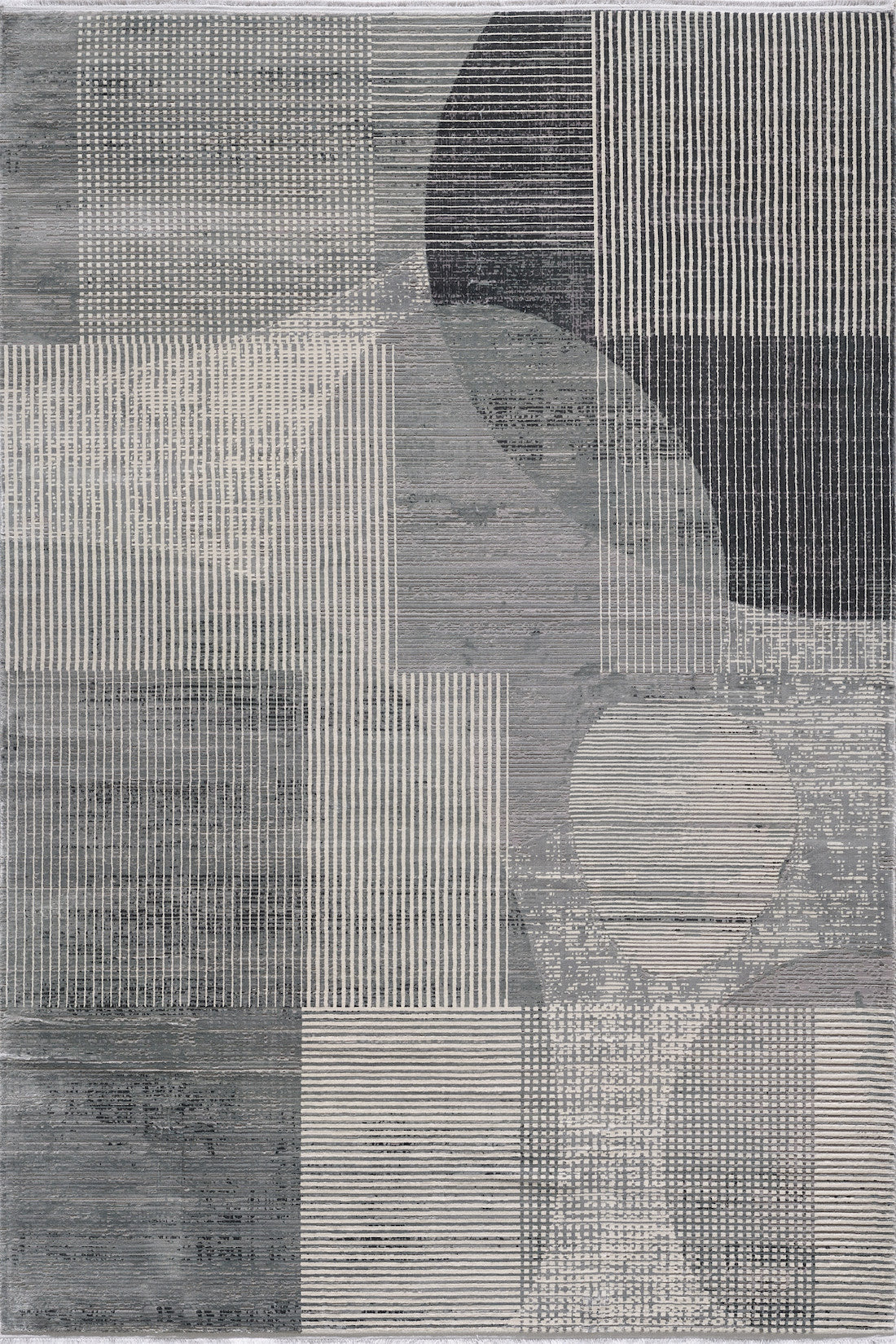 Graphite Grid Contemporary Rug - M511A