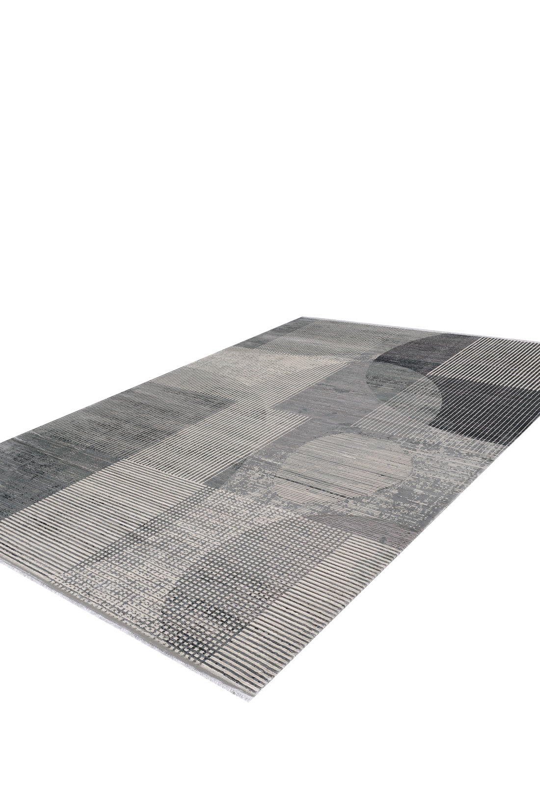 Graphite Grid Contemporary Rug - M511A