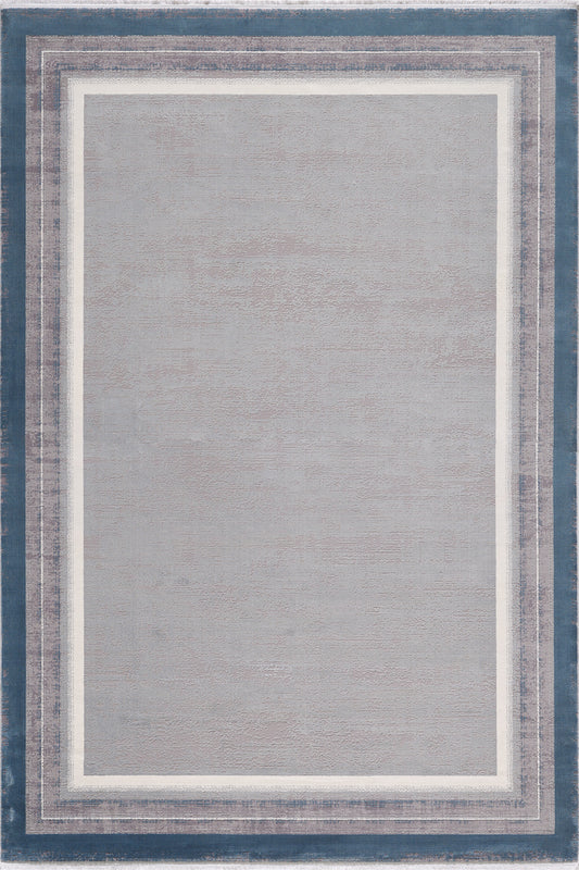 Radiant Edges Bordered Rug - Sapphire - M542I