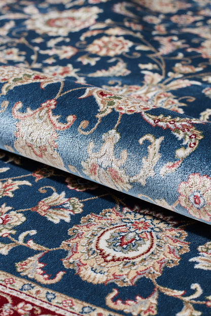 Floral Whispers Hereke Teppich aus Seide – Indigo – 1139C 