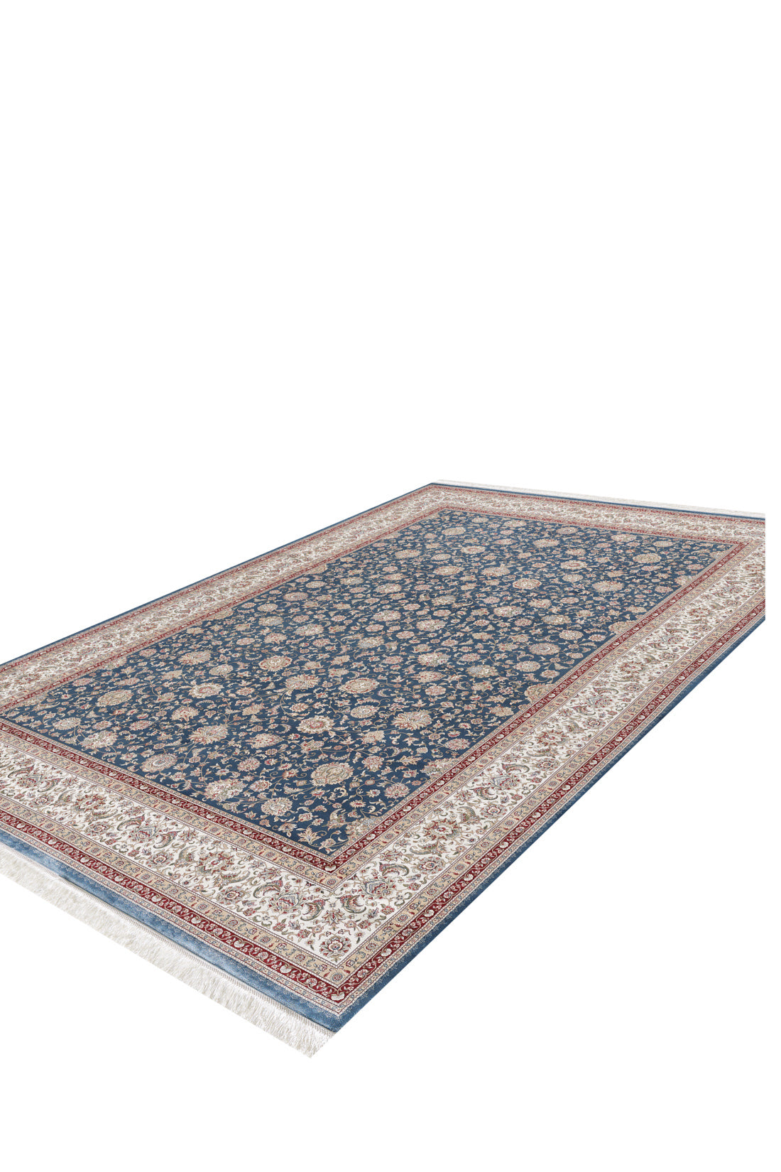 Floral Whispers Silk Hereke Rug - Indigo - 1139C