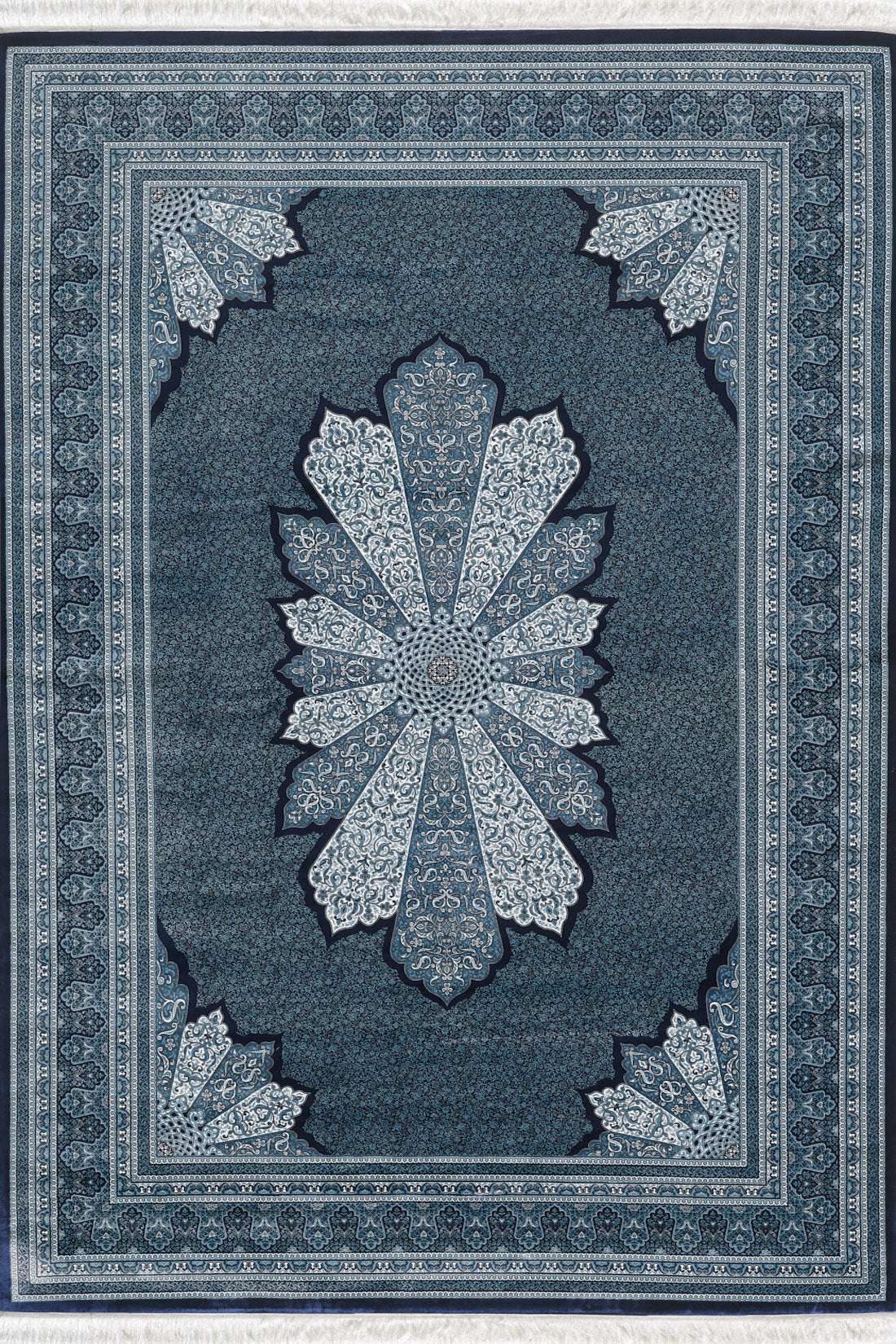 Istanbul Silk Medallion Rug - Navy - 1166C