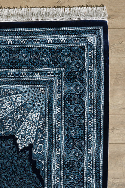 Istanbul Silk Medallion Rug - Navy - 1166C