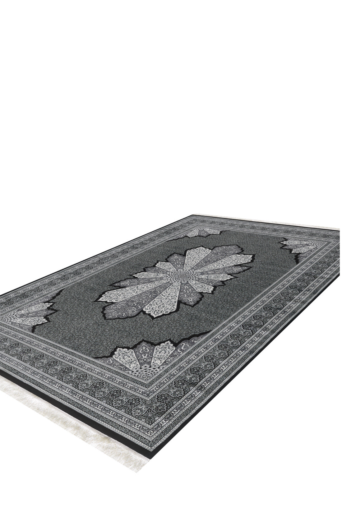 Istanbul Silk Medallion Rug - Obsidian - 1166D