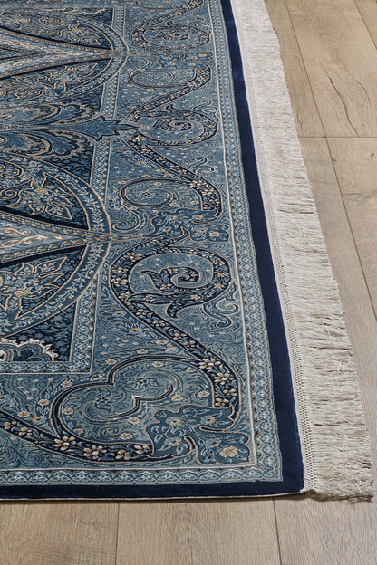 Ottoman Heritage Seidenteppich – Marineblau – 1170C 