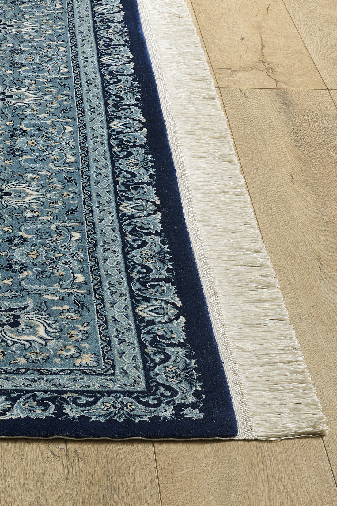 Grandeur of the Sultans Silk Medallion Rug - Navy - 1239I