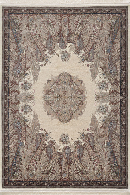 Old World Floral Türkischer Teppich – Taupe – 2219D 