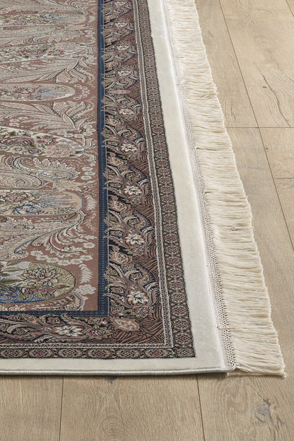 Old World Floral Türkischer Teppich – Taupe – 2219D 