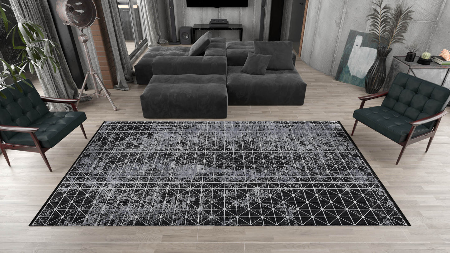 Midnight Prism Black Rug - M244H