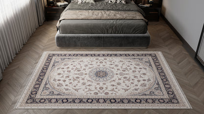 Noble Palace Medallion Rug - Navy Cream - 2116L