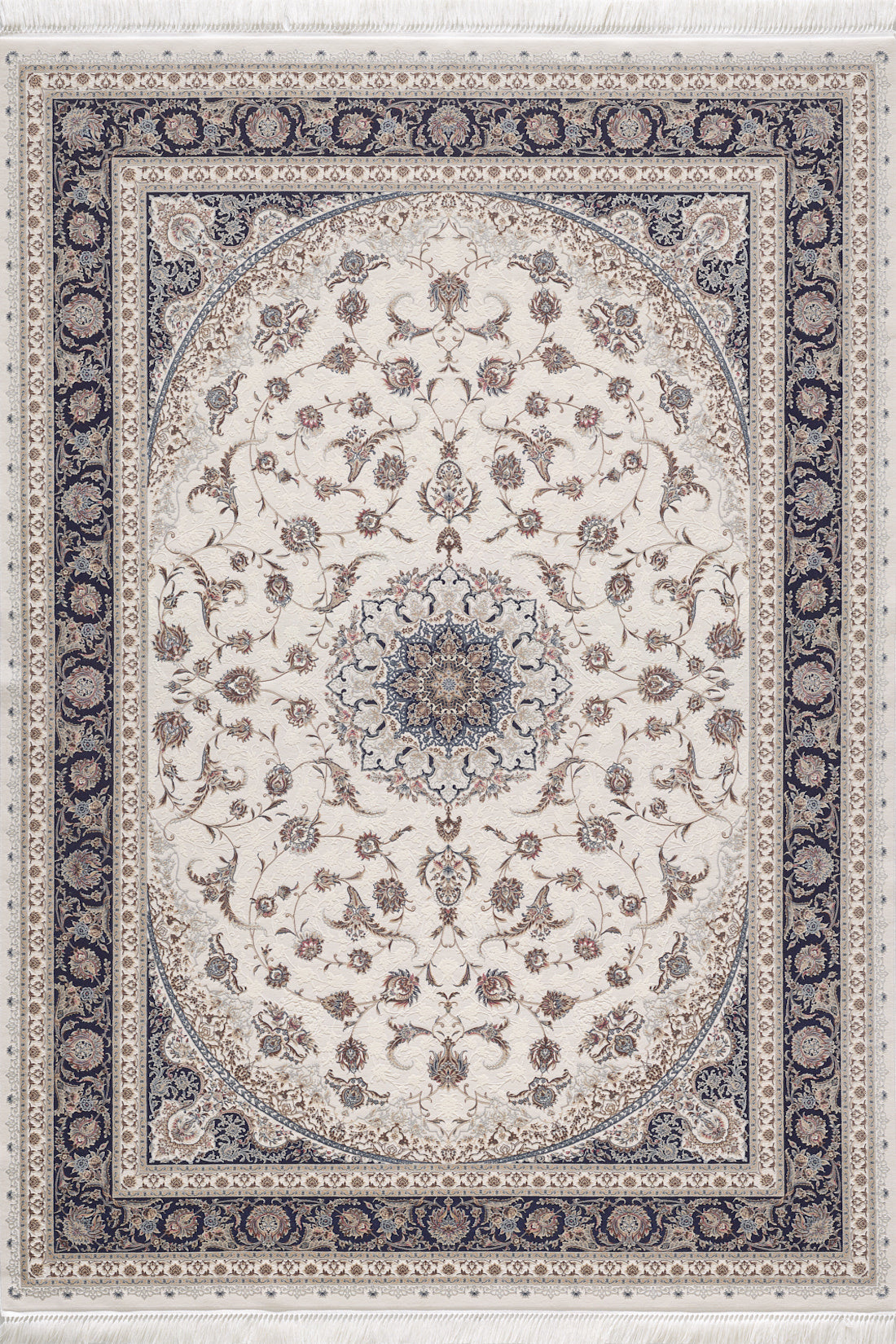 Noble Palace Medallion Rug - Navy Cream - 2116L