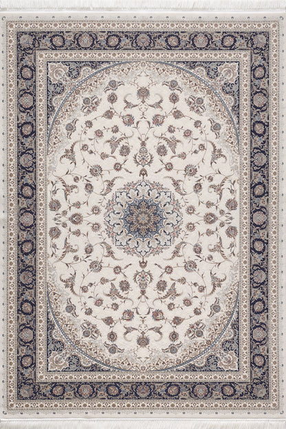 Noble Palace Medallion Rug - Navy Cream - 2116L