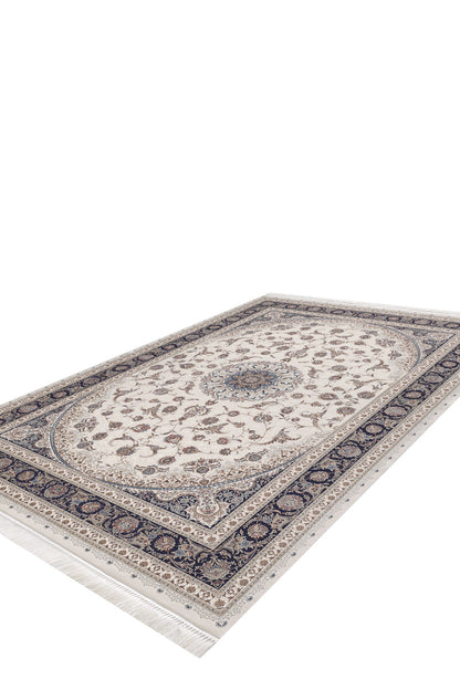 Noble Palace Medallion Rug - Navy Cream - 2116L