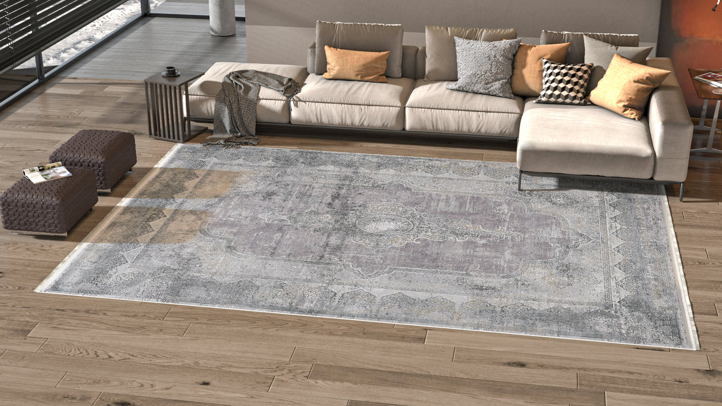 Neo-Medallion Pastel Premium Rug - Ash - MT095