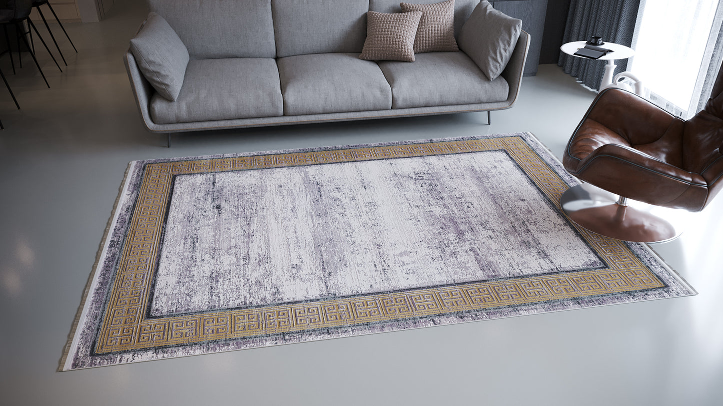 Timeless Remix Bordered Rug - Beige - MT187