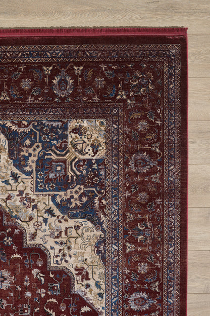 Ethereal Garden Medallion Rug - Burgundy - 2222A