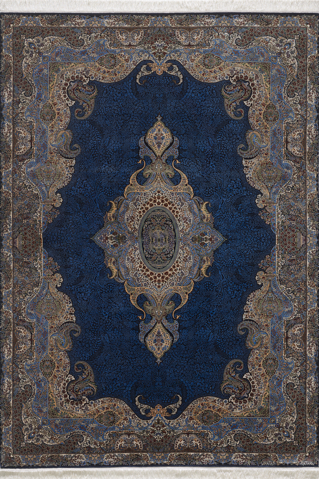 Regal Silk Medallion Rug - Dark Navy - 2022