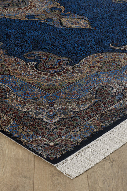 Regal Silk Medallion Rug - Dark Navy - 2022