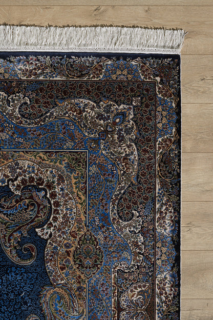 Regal Silk Medallion Rug - Dark Navy - 2022