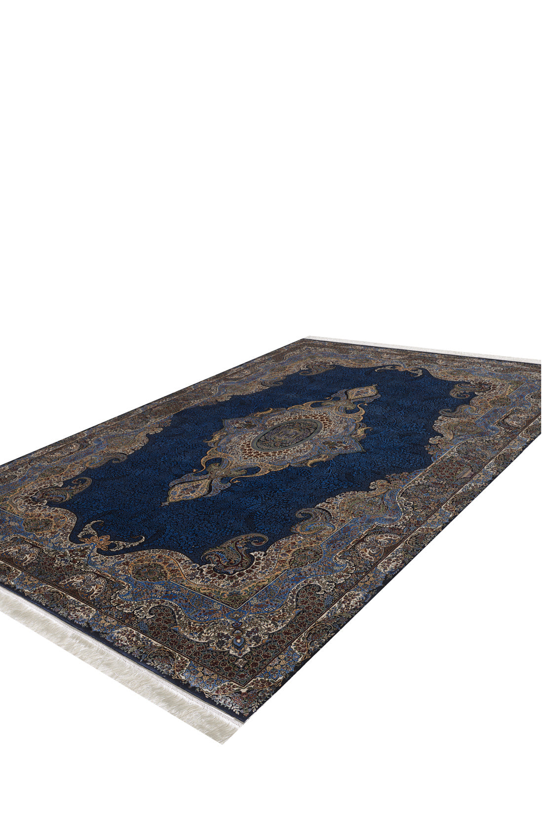 Regal Silk Medallion Rug - Dark Navy - 2022