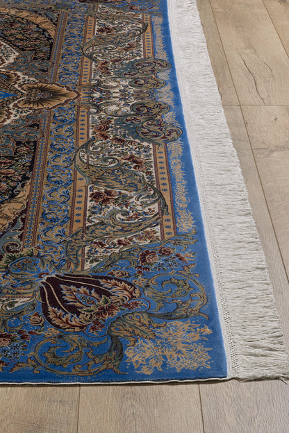 Time-Honored Palace Traditional Silk Rug - Blue - 2030