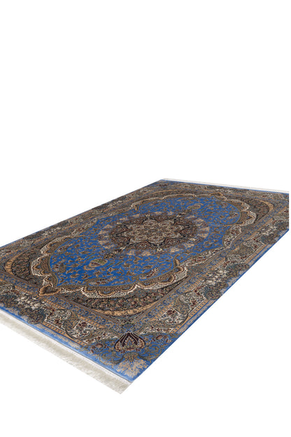 Time-Honored Palace Traditional Silk Rug - Blue - 2030