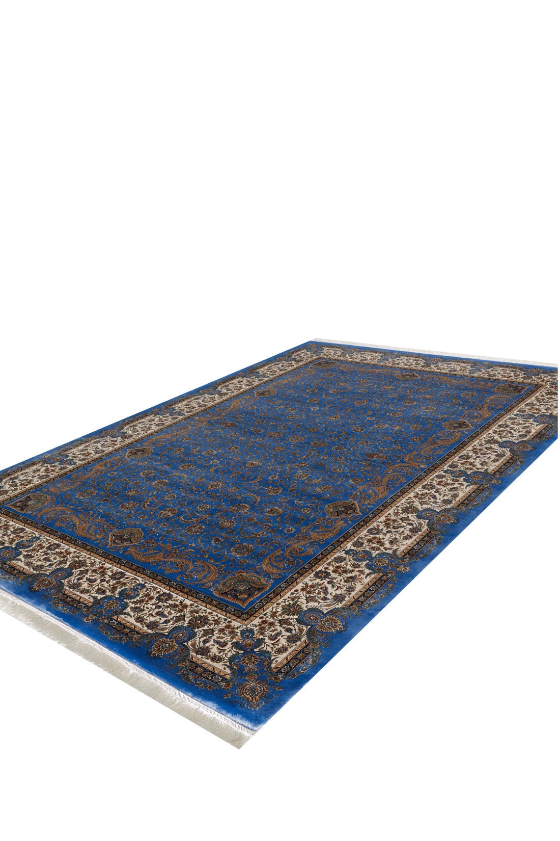 Antique Majesty Traditioneller Seidenteppich – Blau – 2035 