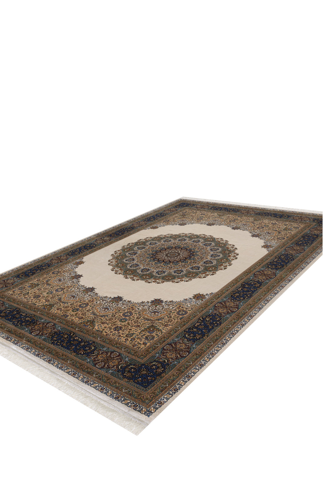 Sacred Dome Silk Medallion Rug - Cream - 2043