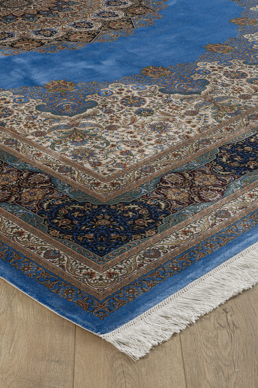 Sacred Dome Silk Medallion Rug - Blue - 2045