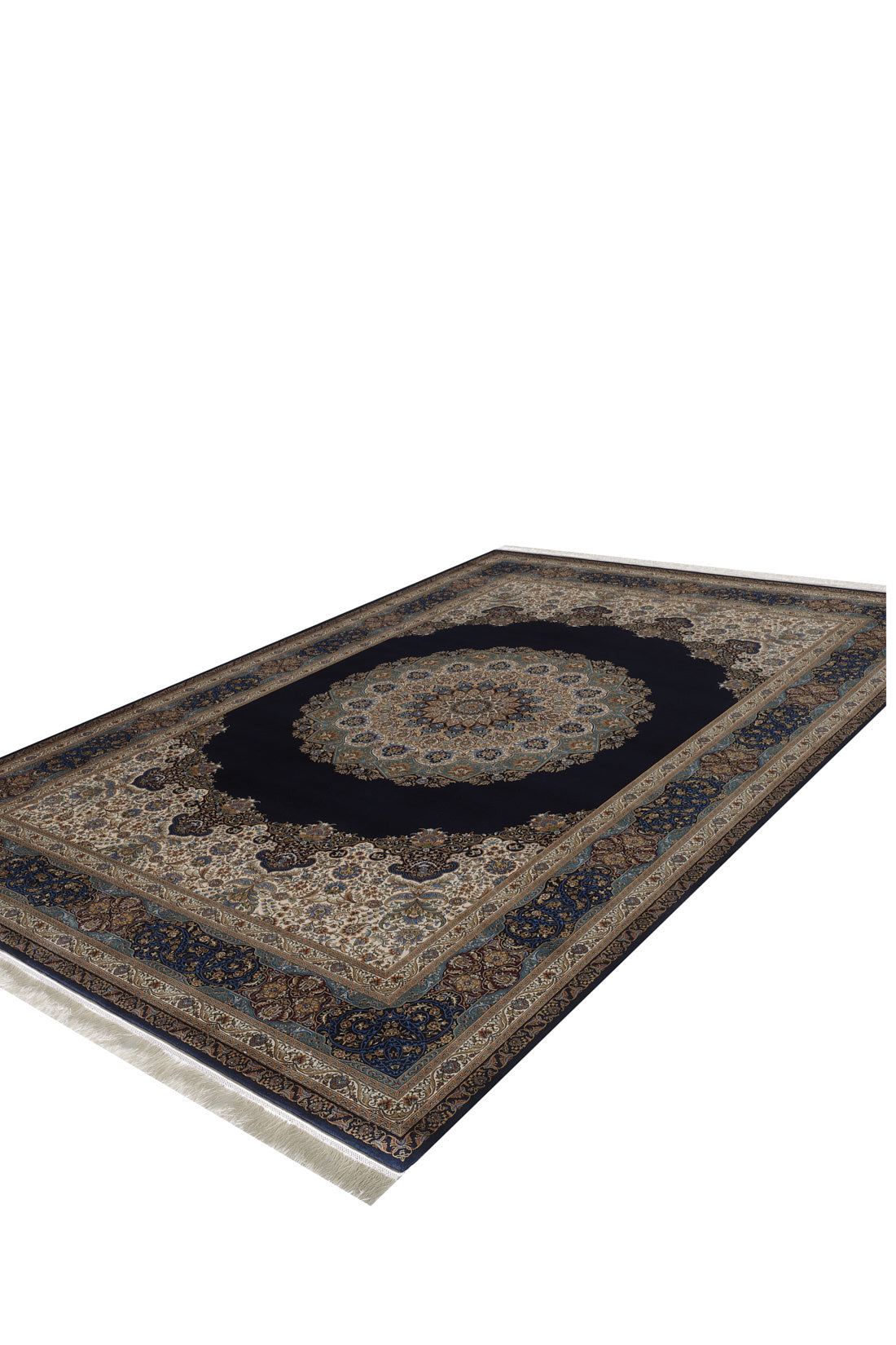 Sacred Dome Silk Medallion Rug - Dark Navy - 2046