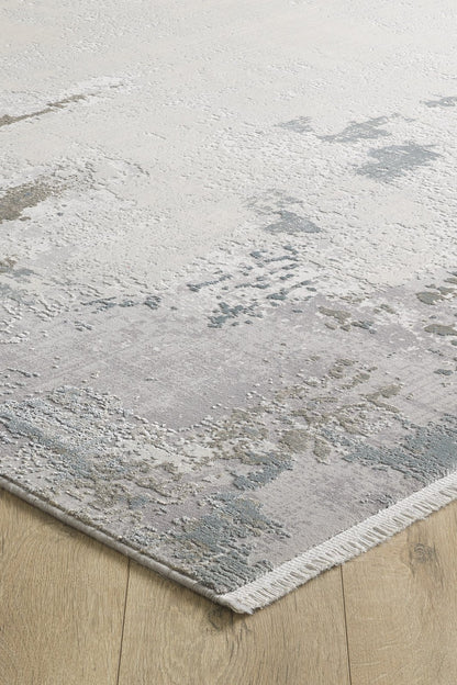 Abstract Blitz Premium Rug - Silver - M658D