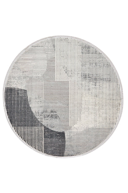 Graphite Grid Contemporary Rug - M511A