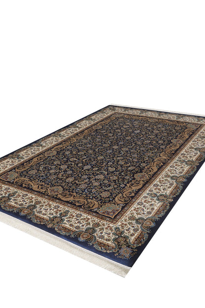 Antique Majesty Traditional Silk Rug - Black - 2036