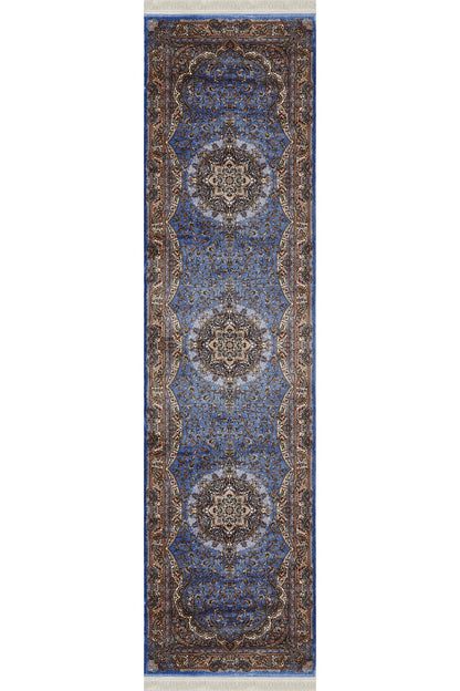 Time-Honored Palace Traditional Silk Rug - Blue - 2030