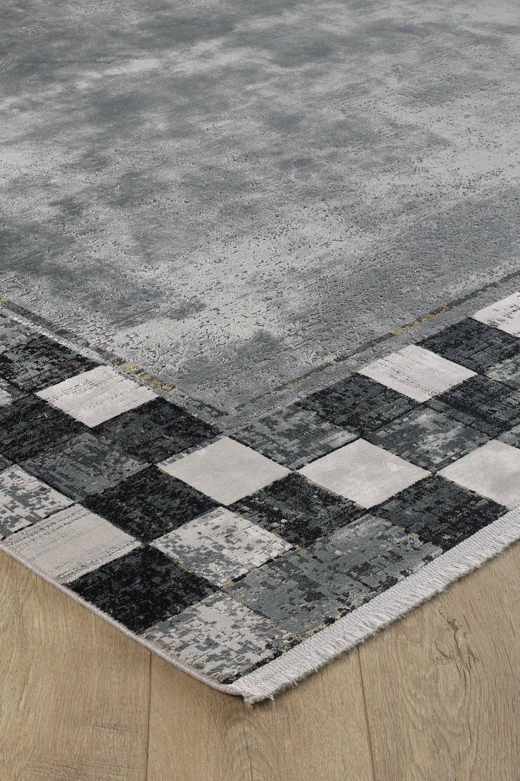 Shadowed Grids Black Rug - M420H