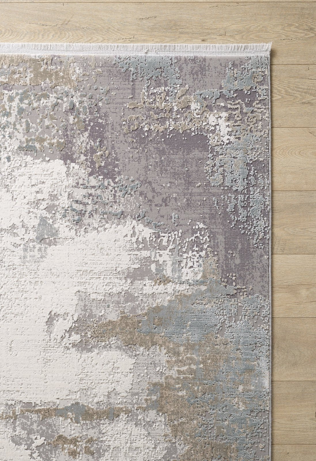 Abstract Blitz Premium Rug - Silver - M658D