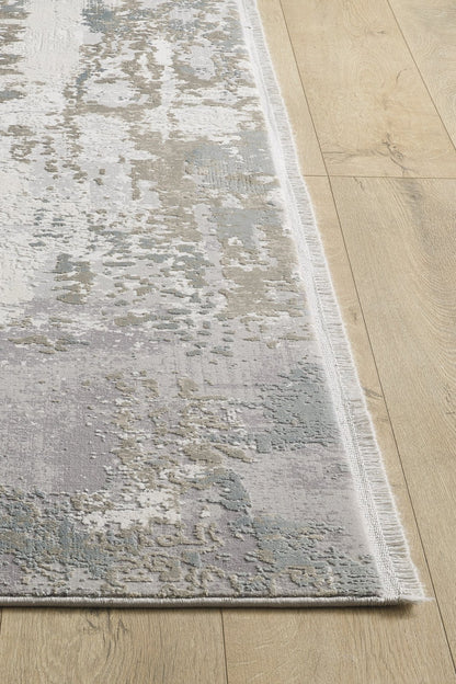 Abstract Blitz Premium Rug - Silver - M658D